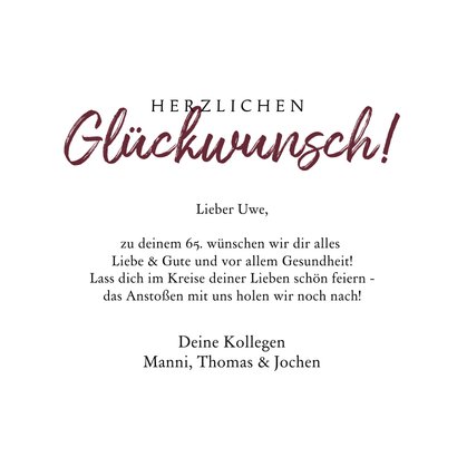 Glückwunschkarte 60. Geburtstag mit Portwein & Foto 3