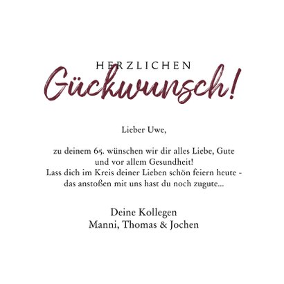 Glückwunschkarte 60. Geburtstag mit Portwein & Foto 3