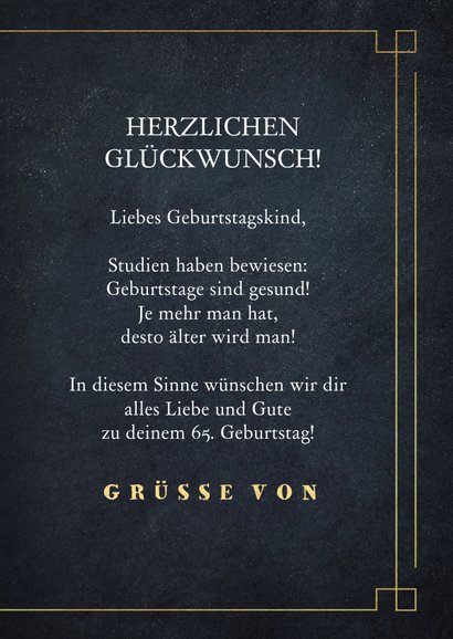 Glückwunschkarte 65 Jahre Vintage 3