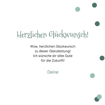 Glückwunschkarte Abitur/Studium grüne Schnecke 3