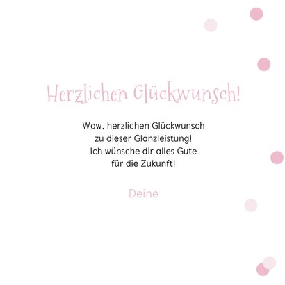Glückwunschkarte Abitur/Studium rosa Schnecke  3