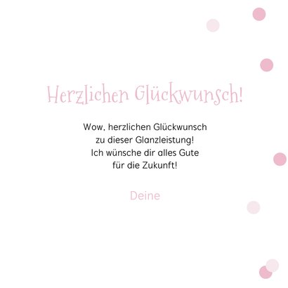 Glückwunschkarte Abitur/Studium rosa Schnecke 3