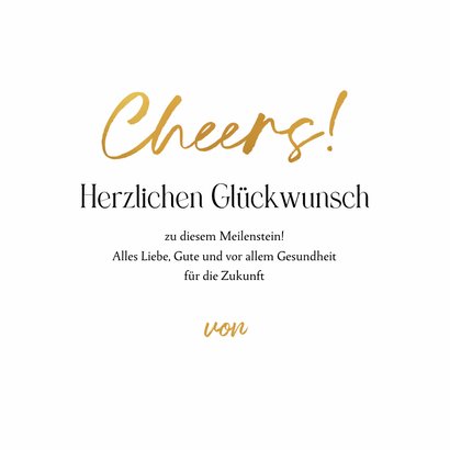 Glückwunschkarte 'Cheers' Sektflasche 3