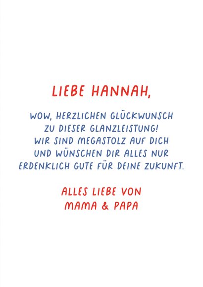 Glückwunschkarte 'Cum Laude' bestanden 3