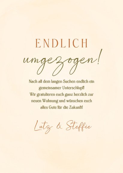 Glückwunschkarte Einzug Sonnenblume Topfpflanze 3