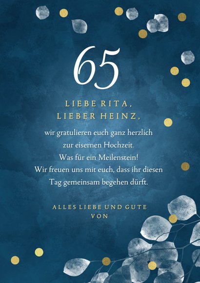 Glückwunschkarte Eiserne Hochzeit Send a Smile