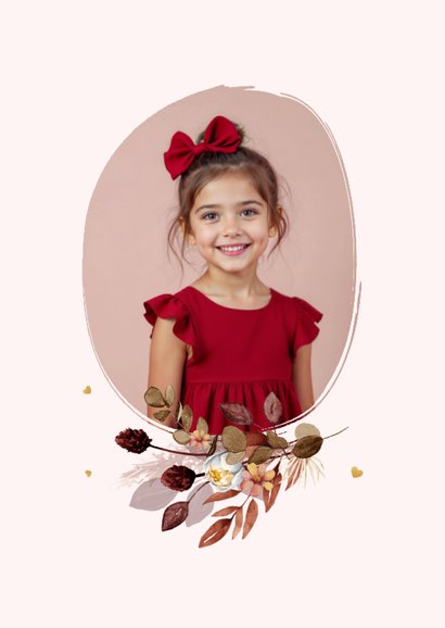 Glückwunschkarte Erstkommunion Blumenkranz 2