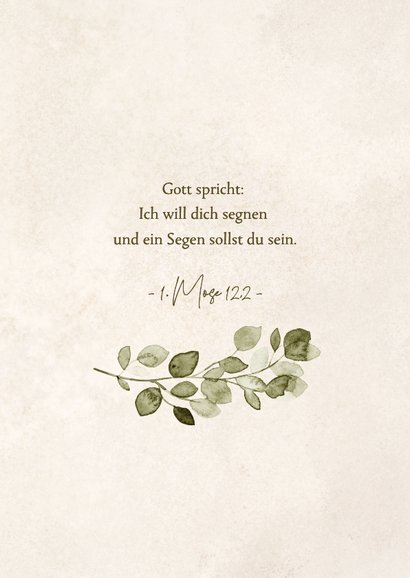 Glückwunschkarte feine Zweige Kommunion Sand 2