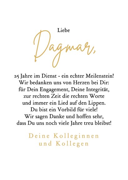 Glückwunschkarte Firmenjubiläum Fotos auf Gold 3