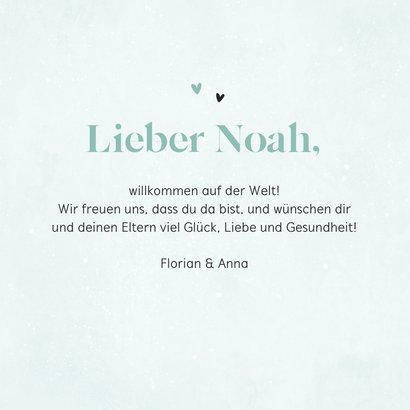 Glückwunschkarte Geburt blau mit Teddybär 3