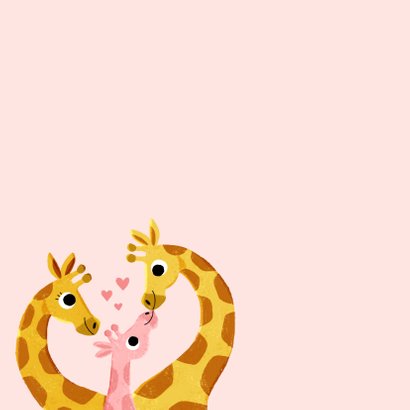 Glückwunschkarte Geburt Giraffenfamilie Mädchen 2