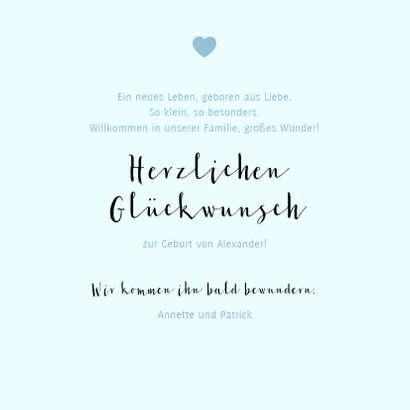 Glückwunschkarte Geburt Junge mit Giraffenfamilie 3