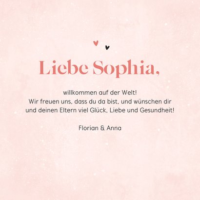 Glückwunschkarte Geburt rosa mit Teddybär 3
