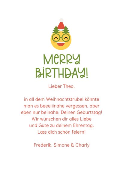 Glückwunschkarte Geburtstag Emoji 'Merry Birthday' 3