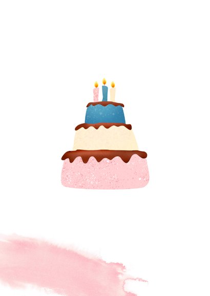 Glückwunschkarte Geburtstag Frau Kerzen auf Torte 2