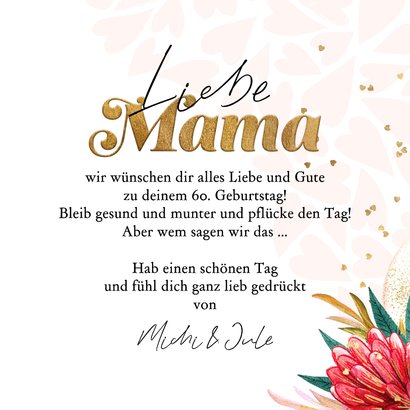 Glückwunschkarte Geburtstag 'Mama' Blumen 3