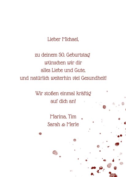 Glückwunschkarte Geburtstag mit Weinflasche 3