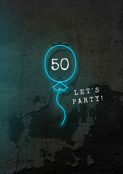 Glückwunschkarte Geburtstag Neon 50 2