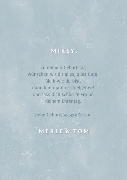 Glückwunschkarte Geburtstag retro blau 3