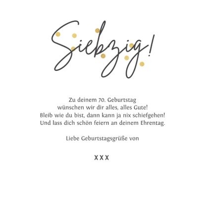 Glückwunschkarte Geburtstag Siebzig Send a Smile