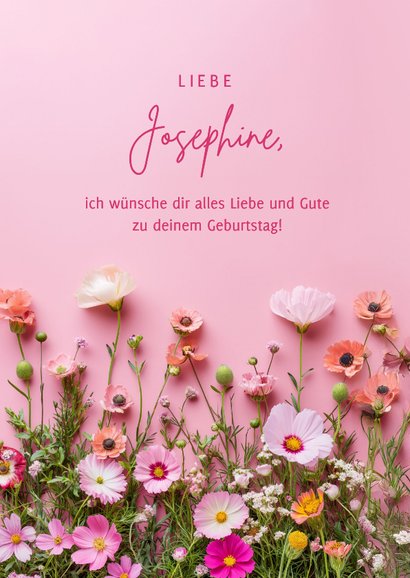 Glückwunschkarte Geburtstag Sommerblumen 2