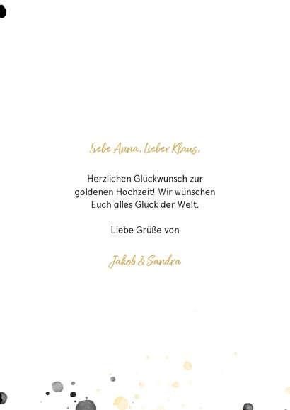 Glückwunschkarte Goldene Hochzeit 50 3