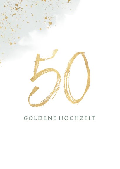 Glückwunschkarte Goldene Hochzeit Eukalyptus 2