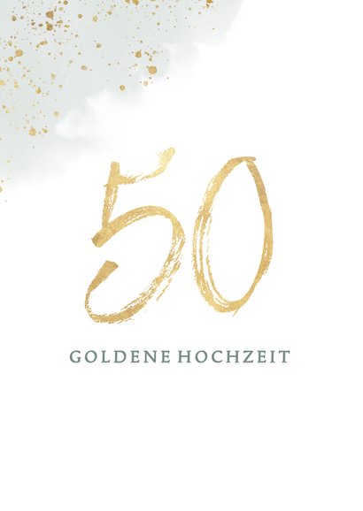 Glückwunschkarte Goldene Hochzeit Eukalyptus 2