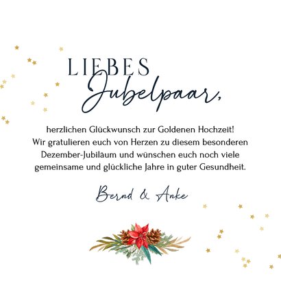 Glückwunschkarte Goldene Hochzeit weihnachtlich 3