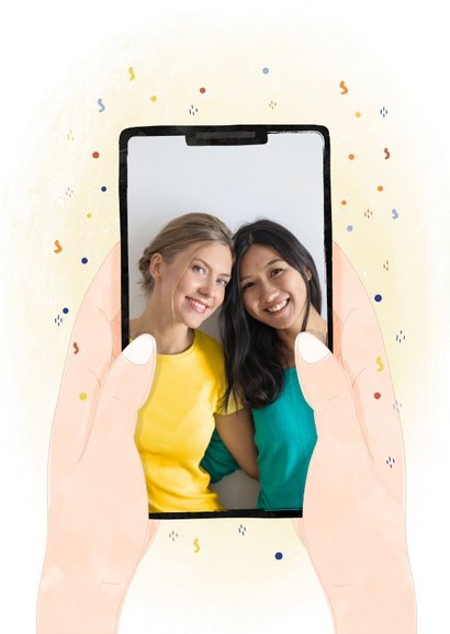 Glückwunschkarte Handy mit Foto und Konfetti 2