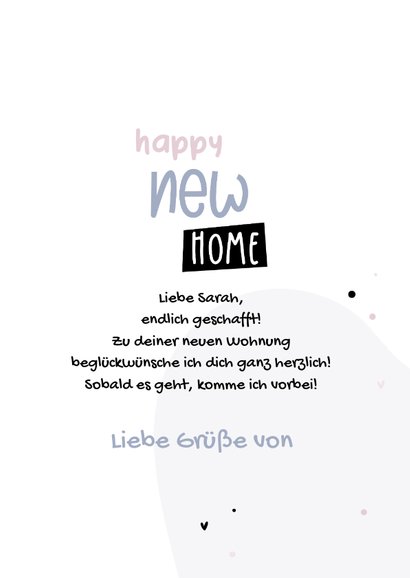 Glückwunschkarte 'Happy new Home' zum Einzug 3