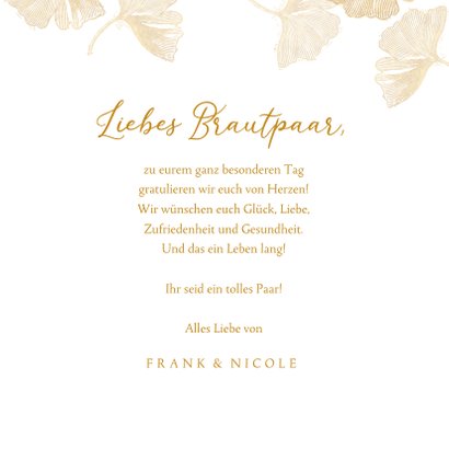 Glückwunschkarte Hochzeit Ginkgoblätter Send a Smile