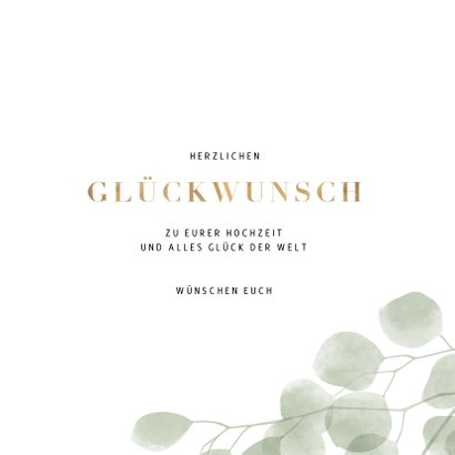 Glückwunschkarte Hochzeit transparente Blätter 3