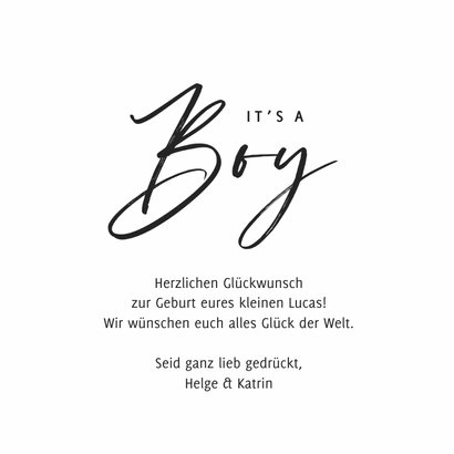 Glückwunschkarte 'It's a boy' Luftballon 3