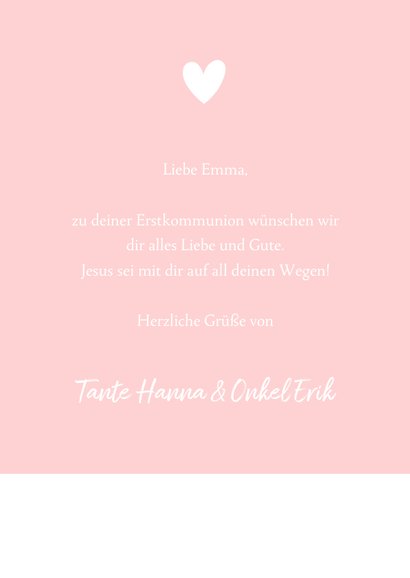 Glückwunschkarte Kommunion Mädchen Silhouette 3