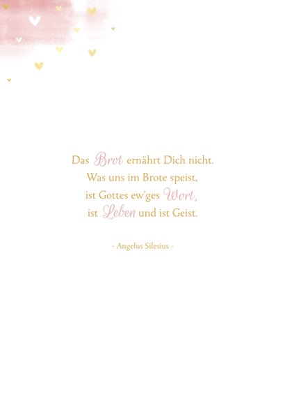 Glückwunschkarte Kommunion Taube rosa Aquarell 2