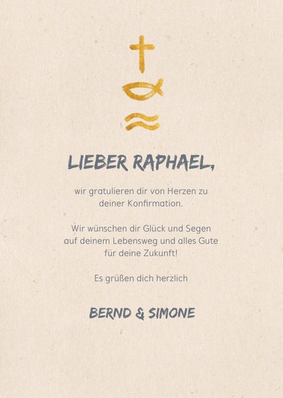 Glückwunschkarte Konfirmation christliche Symbole 3