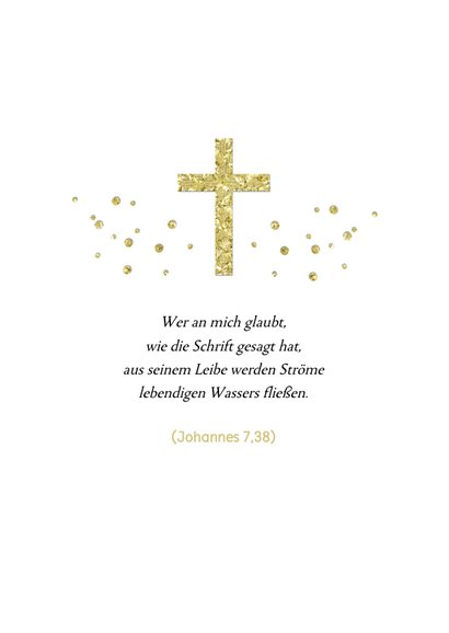 Glückwunschkarte Konfirmation Goldenes Kreuz 2