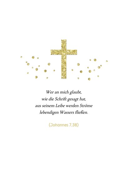 Glückwunschkarte Konfirmation Goldenes Kreuz 2