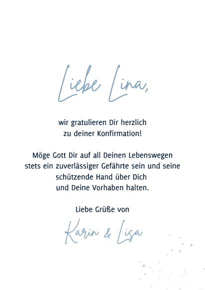 Glückwunschkarte Konfirmation Silber Blau Typografisch 3