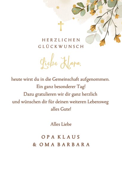 Glückwunschkarte Konfirmation Wiesenblumen 3