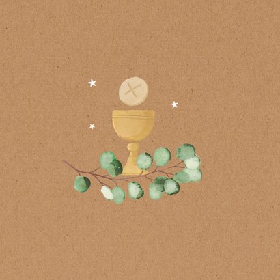 Glückwunschkarte Kraft Kommunion Eukalyptus 2