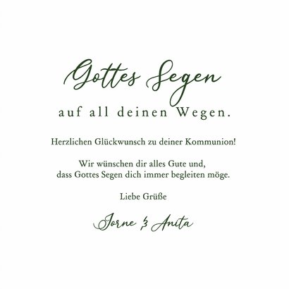 Glückwunschkarte Kraft Kommunion Eukalyptus 3