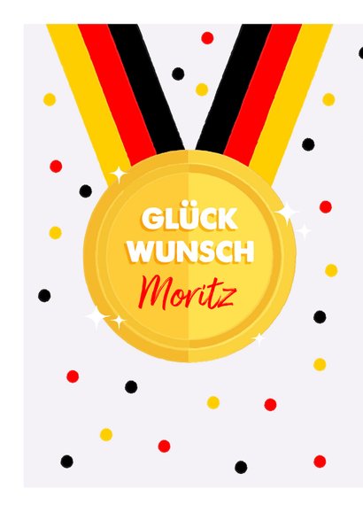Glückwunschkarte Medaille Deutschland 2