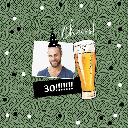 Glückwunschkarte mit Bier 'Happy Beerday' 2