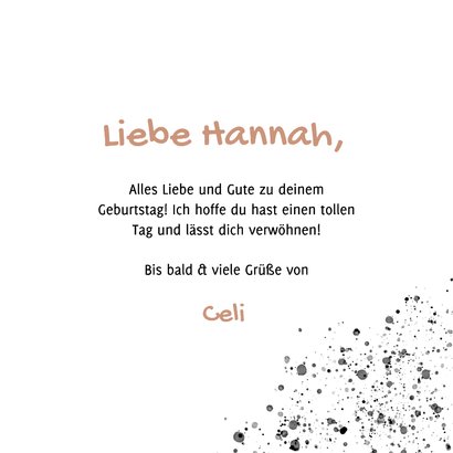 Glückwunschkarte mit schwarzer Wasserfarbe und Herzen 3