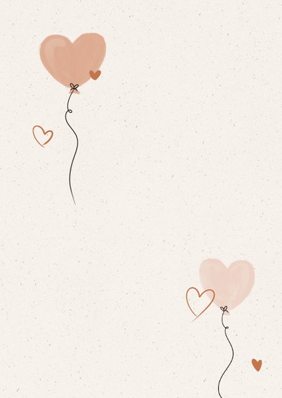 Glückwunschkarte Mr. & Mrs. Luftballons Beige 2