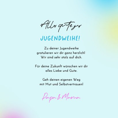 Glückwunschkarte Neon Jugendweihe Hip  3