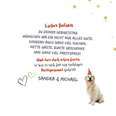 Glückwunschkarte Partyanimal Hund Happy Birthday 3