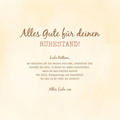 Glückwunschkarte Ruhestand mit Foto& Schild Send a Smile